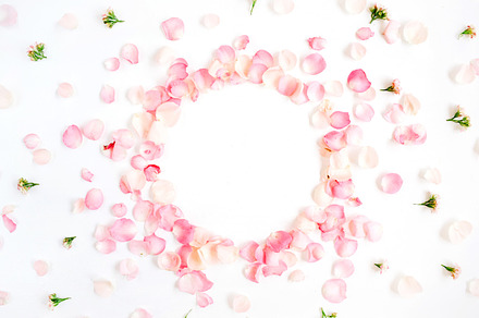 Frame of rose petals containing petals, valentines day, and leaves, an Arts & Entertainment Photo by Floral Deco