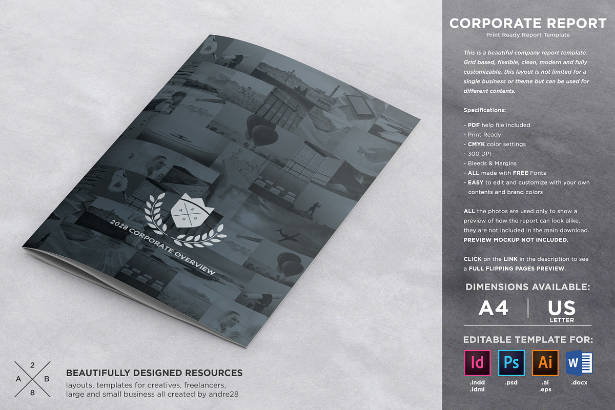 Corporate Brochure Report Template, a Brochure Template by Andre28 (Photo 1 of 7)