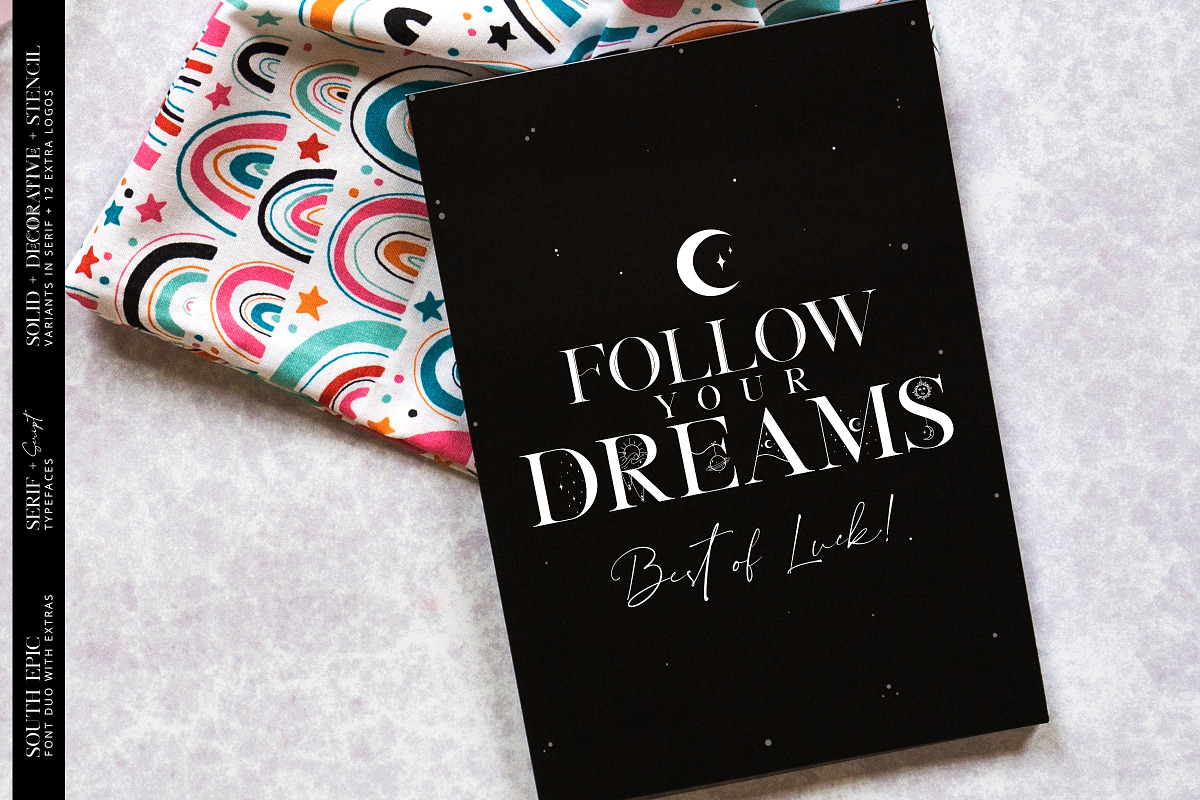 South Epic Dream Font Duo + Logos, a Serif Font by SNIPESCIENTIST (Photo 22 of 32)