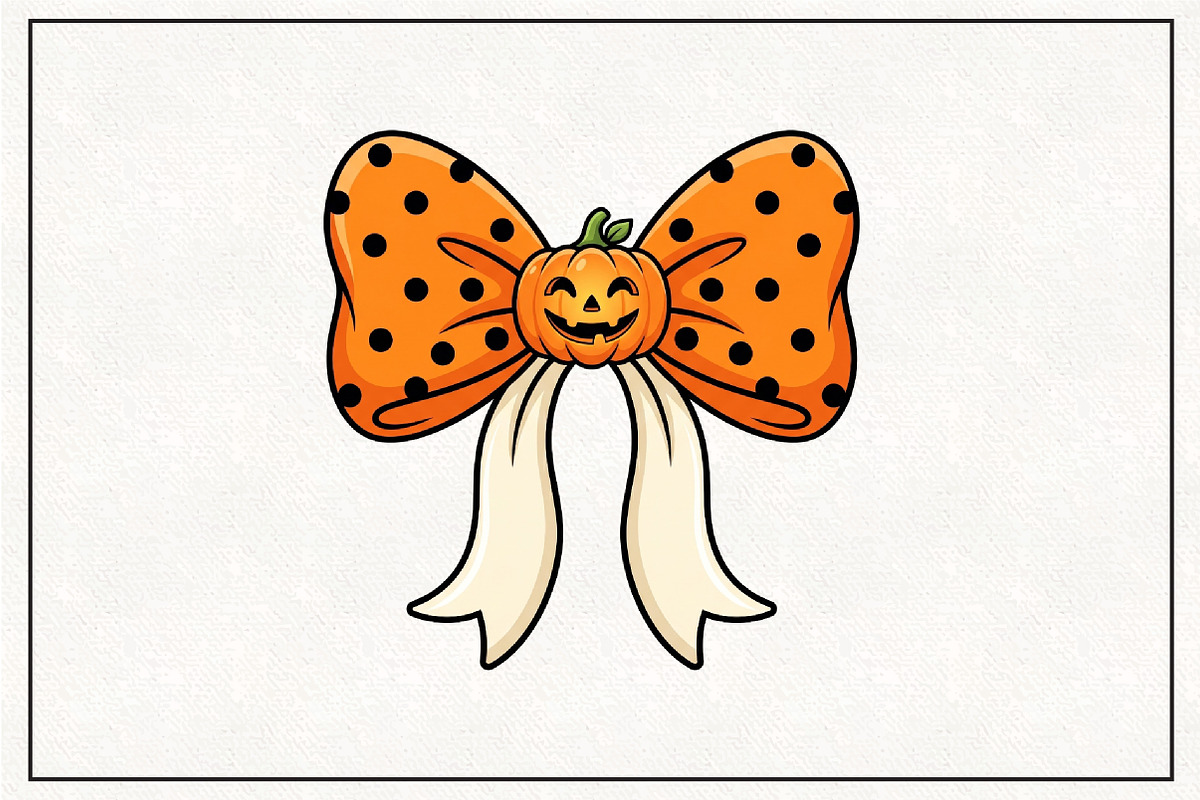 Halloween Bow Pumpkin Ghost PNG, a Work Illustration by CraftArtStudio (Photo 1 of 4)