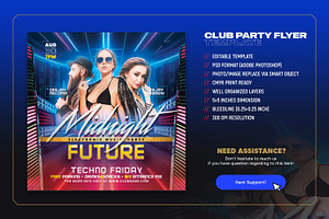 EDM Club Party Square Flyer