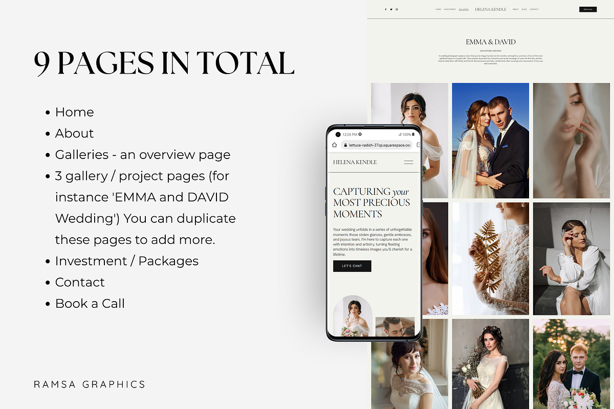 PLR Wedding Squarespace 7.1 Template preview 4