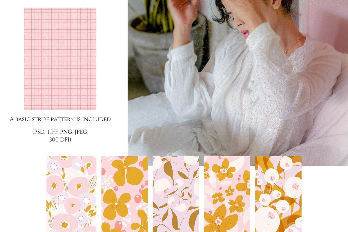 Blush & Ochre. Floral Patterns, a Pattern Graphic by PaperJamLab (Photo 7 of 13)