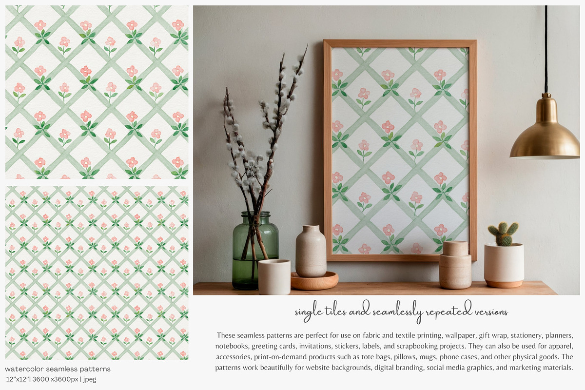 pastel floral seamless patterns set, a Pattern Graphic by Patishop Art (Photo 8 of 9)
