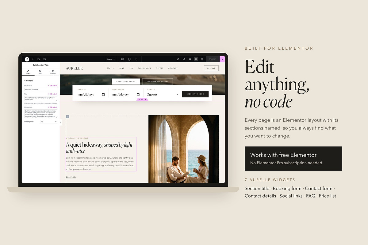 Aurelle Luxury Hotel & Resort Theme, a WordPress Template by Tomasz Ganclerz (Photo 6 of 18)
