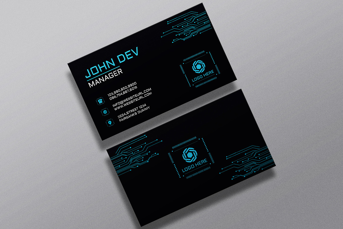 Tech Business Card, a Business Card Template by designerzDukan (Photo 1 of 3)