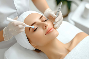 Beauty treatment in a serene spa set, a Photo by Tanuart