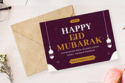 Happy Eid Mubarak Greeting Card, a Card Template by MightyDesign (Thumbnail 1 of 6)