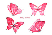 Watercolor pink butterflies, an Animal Illustration by Art Watercolor (Thumbnail 2 of 2)