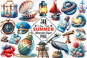 Nautical Summer Clipart, an Illustration by RobertsArt (Thumbnail 1 of 7)