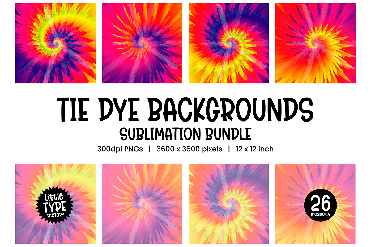 TIE DYE BACKGROUNDS, a Pattern Graphic by Little Type Factory (Photo 2 of 5)
