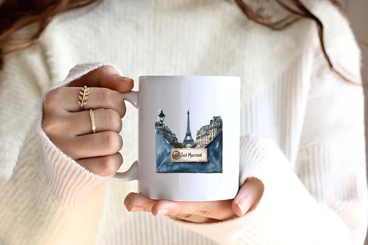 Parisian Just Married Clipart, an Illustration by CreationArt (Photo 4 of 9)