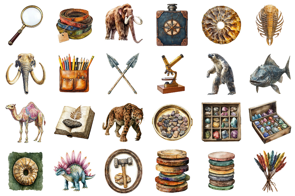 Victorian Prehistoric Museum Clipart, a Seasonal Illustration by designcity5 (Photo 2 of 5)