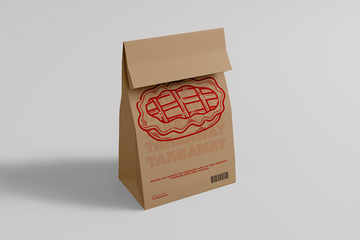 Takeaway Paper Bag Packaging Mockup, a Packaging Mockup by VanillineGraph (Photo 3 of 4)
