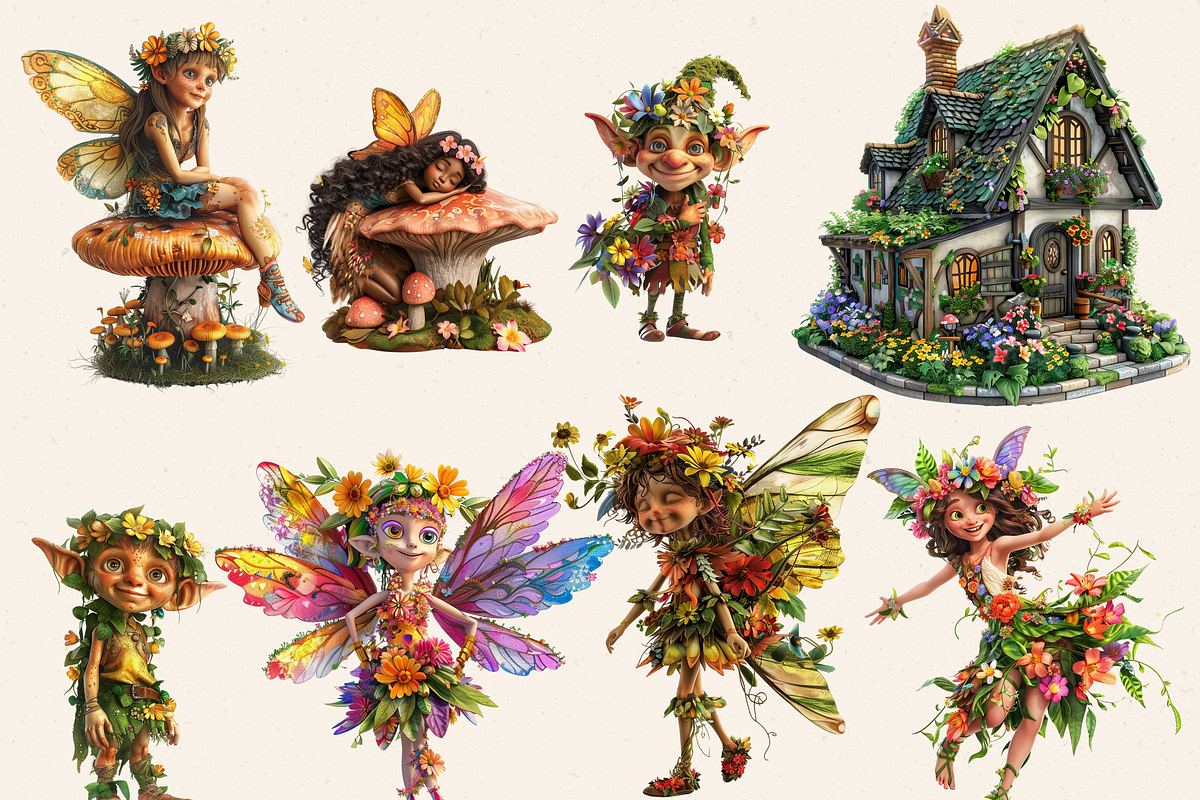 HAPPY SPRING FOREST FAIRY CLIPART, a Person Illustration by Daring Digies (Photo 5 of 10)