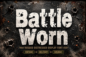Battle Worn, a Slab Serif Font by Wow Magic