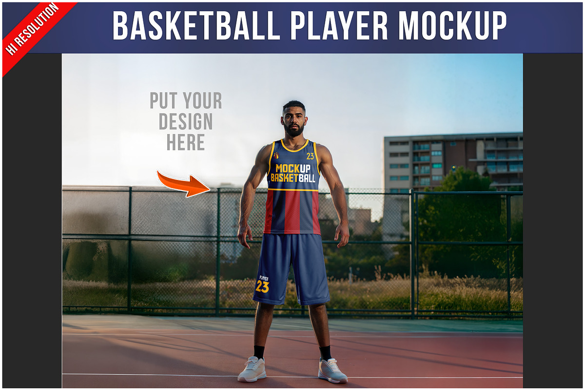 Basketball Player Mockup PSD, a Product Mockup by Bruno's Shop (Photo 1 of 4)