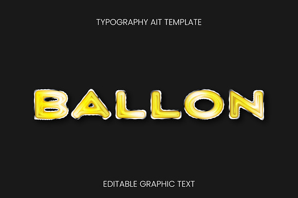 Gold Shiny 3D Balloon Text Effect