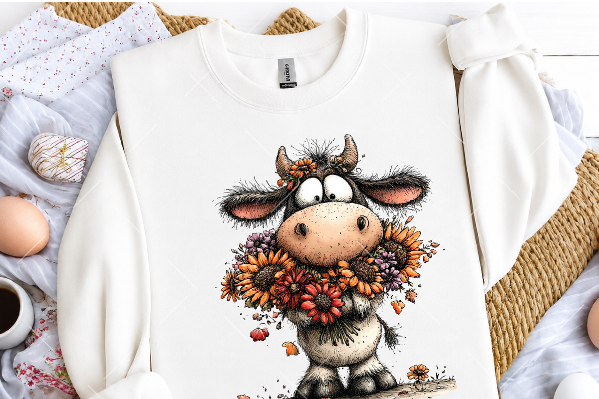 Whimsical Autumn Cow Clipart, a Seasonal Illustration by OK Design (Photo 5 of 6)