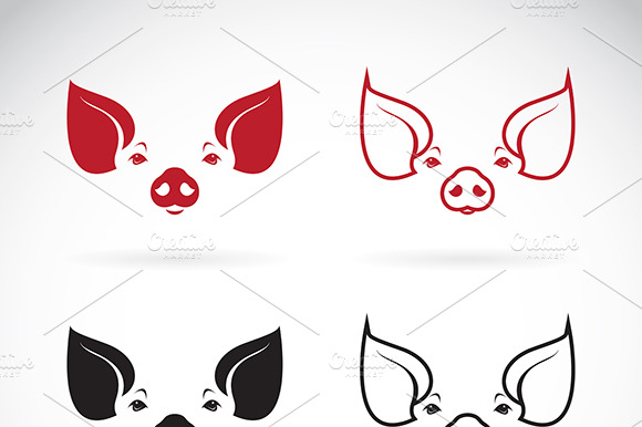 Vector Of Pig Head Design.