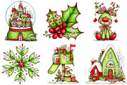 Green Christmas Clipart Png, an Illustration by Craft Nest (Thumbnail 3 of 11)