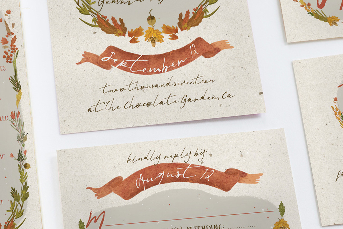 Autumn Floral Wedding Suite, an Invitation Template by BlueRobinDesignShop (Photo 3 of 12)
