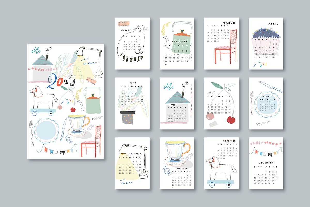 CALENDARS 2021, a Decorative Illustration by Lera Efremova (Photo 3 of 7)