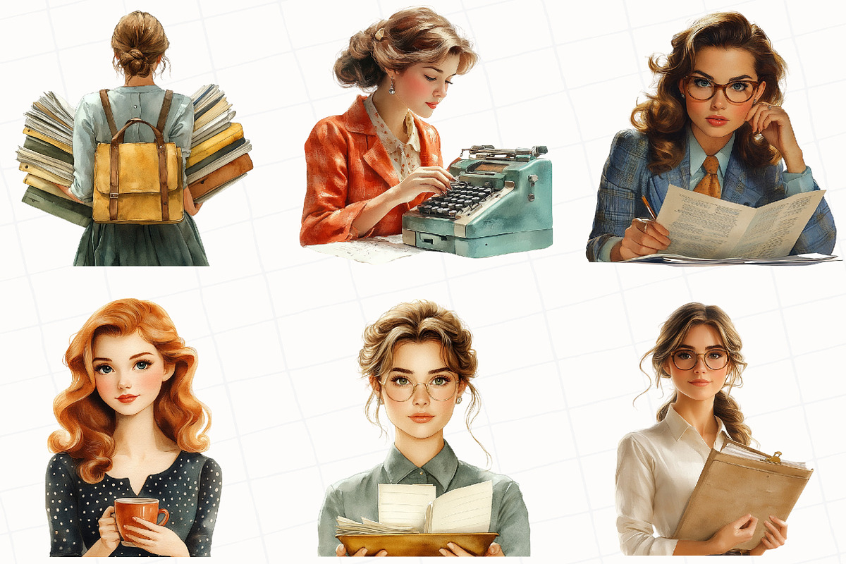 Office Lady Sublimation Clipart, an Illustration by OK Design (Photo 5 of 5)