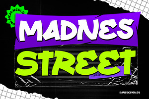 Madnes Street Comic Graffiti Tag, a Symbol Font by dansdesign