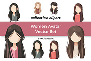 Women Avatar Vector Set, a Person Illustration by InkyQueenArt (Thumbnail 1 of 5)