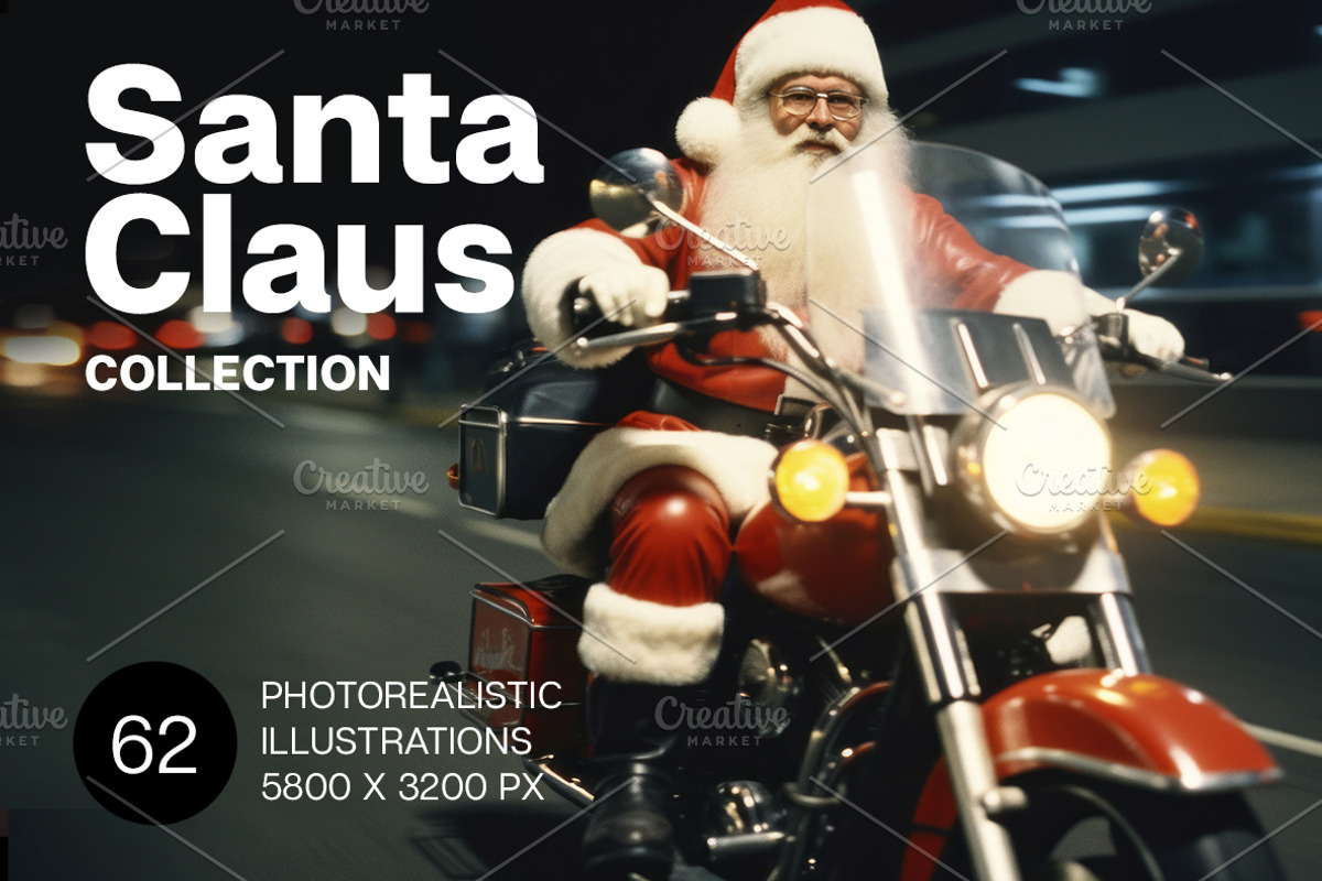 Santa Claus. 62 images, a Holiday Photo by Handmadefont (Photo 1 of 15)