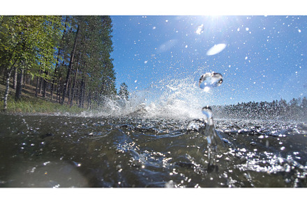 big water splash in lake after, a Nature Photo by Northern Life