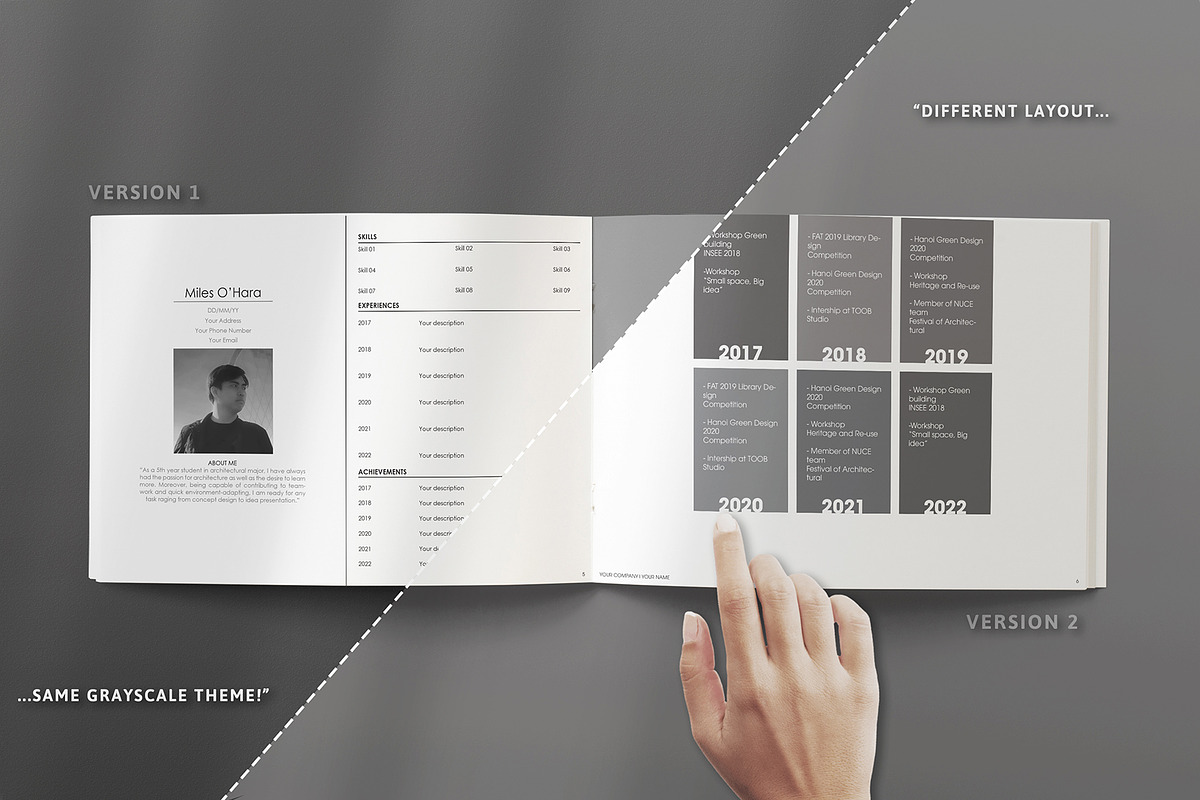 Grayscale Portfolio Template Bundle, a Presentation Template by Arkishop (Photo 6 of 10)