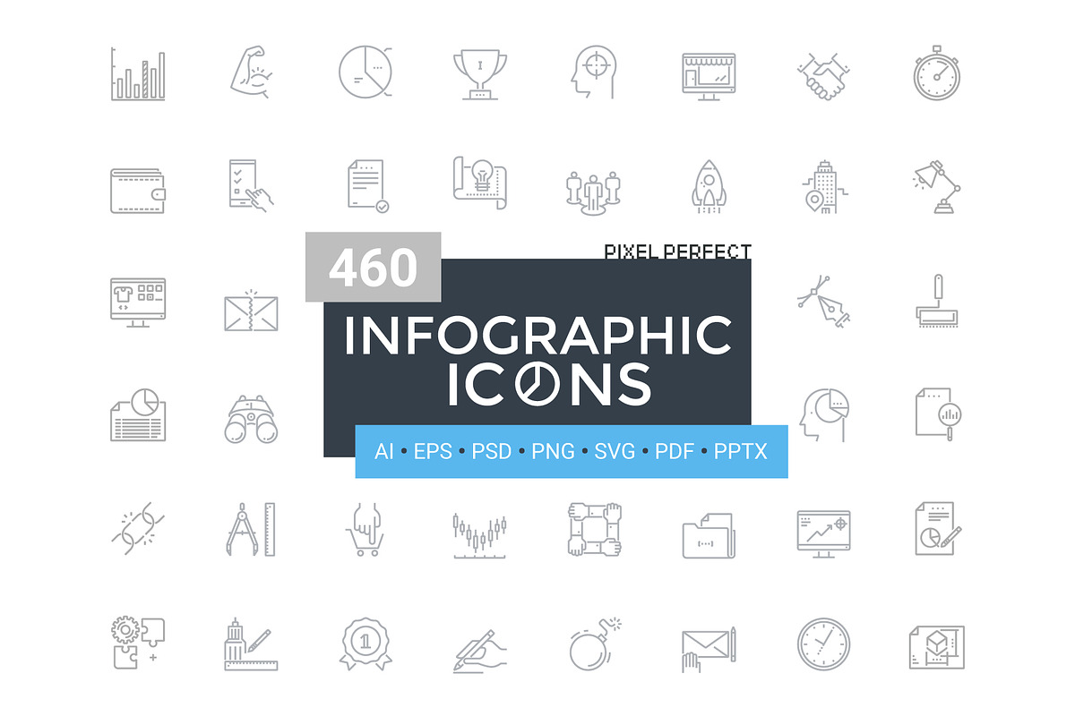 460 Infographic Icons. Free Updates, an Outline Icon by Andrew Kras Design (Photo 12 of 12)