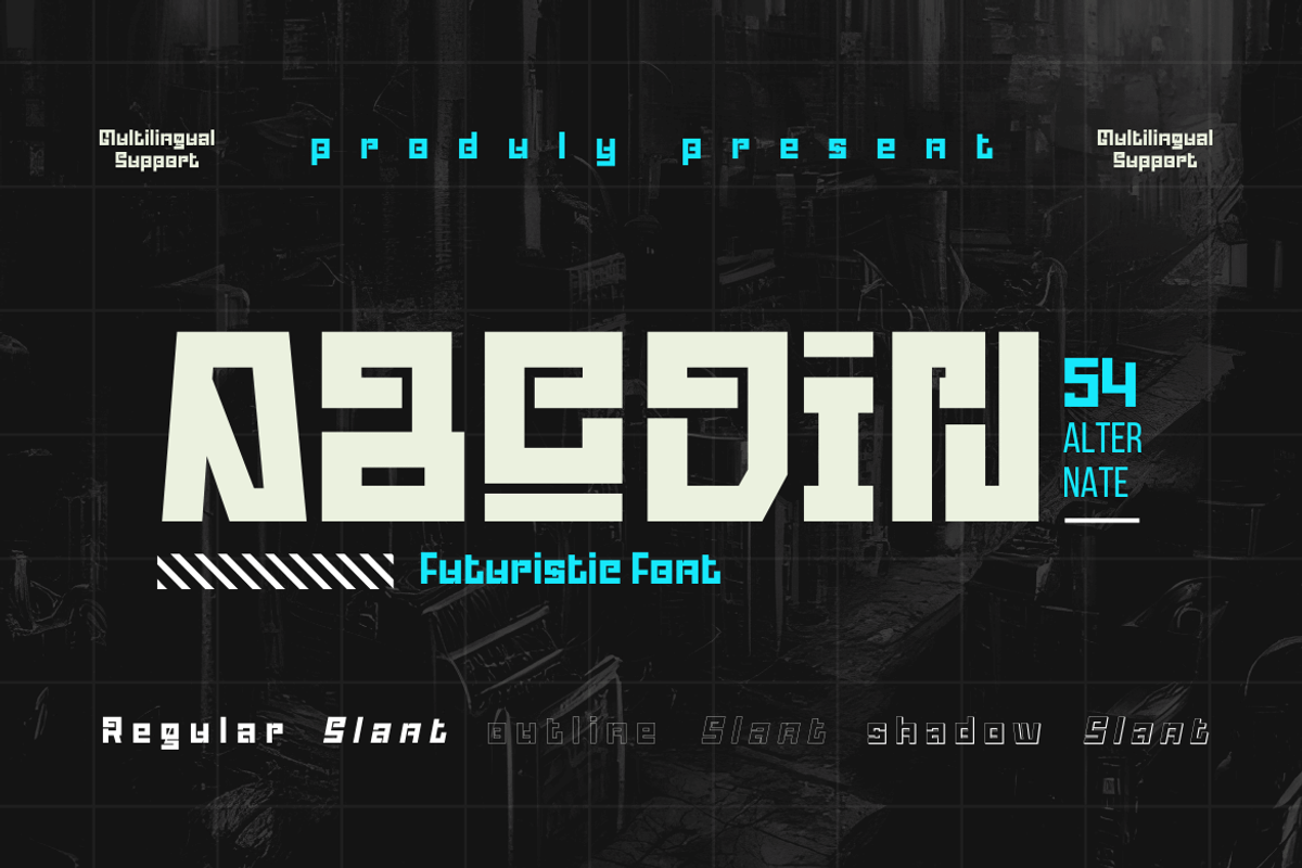 Abodin | Futuristic Font, a Font by twinstd (Photo 1 of 13)