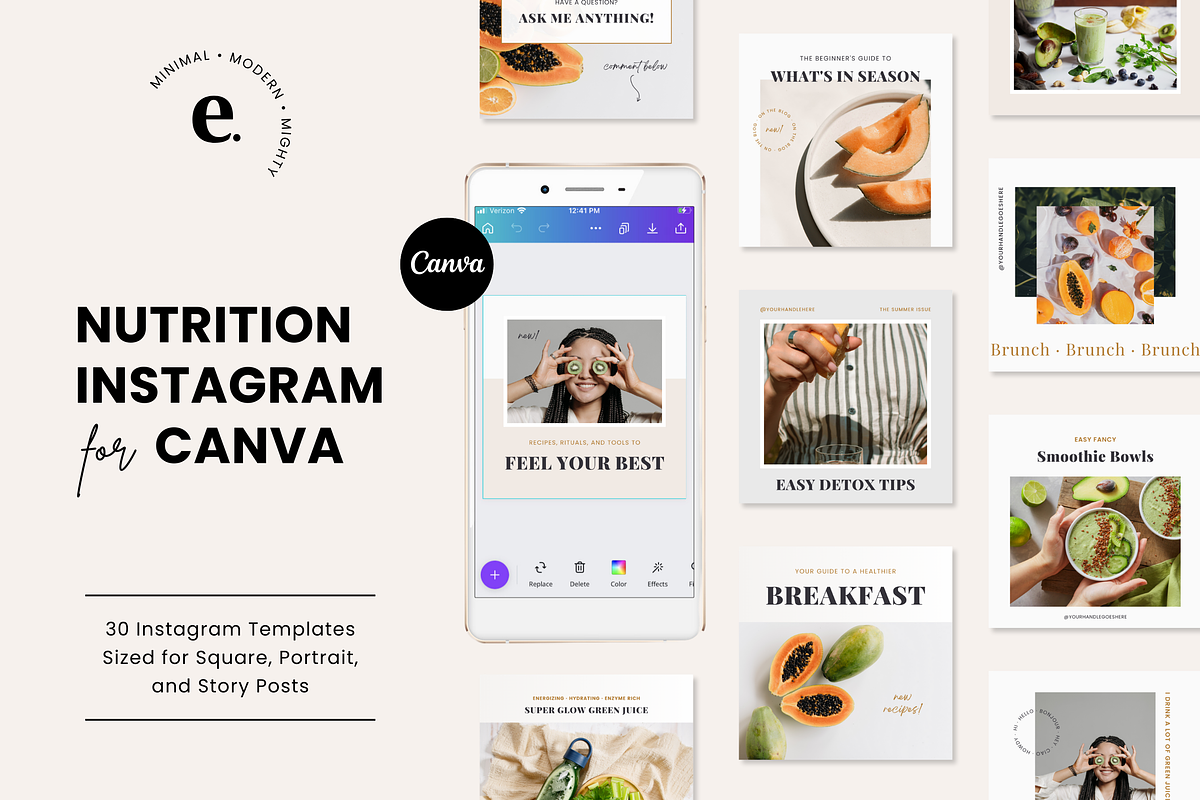 Food Instagram Templates | Canva, a Social Media Template by Erin Cassidy (Photo 1 of 8)