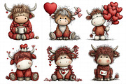 Whimsical Valentine-highland Cow Cli, an Illustration by Daily.Designs (Thumbnail 8 of 8)