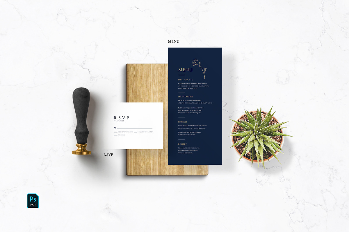 Navy Elegant Wedding Suite, an Invitation Template by Azka Creative (Photo 3 of 5)