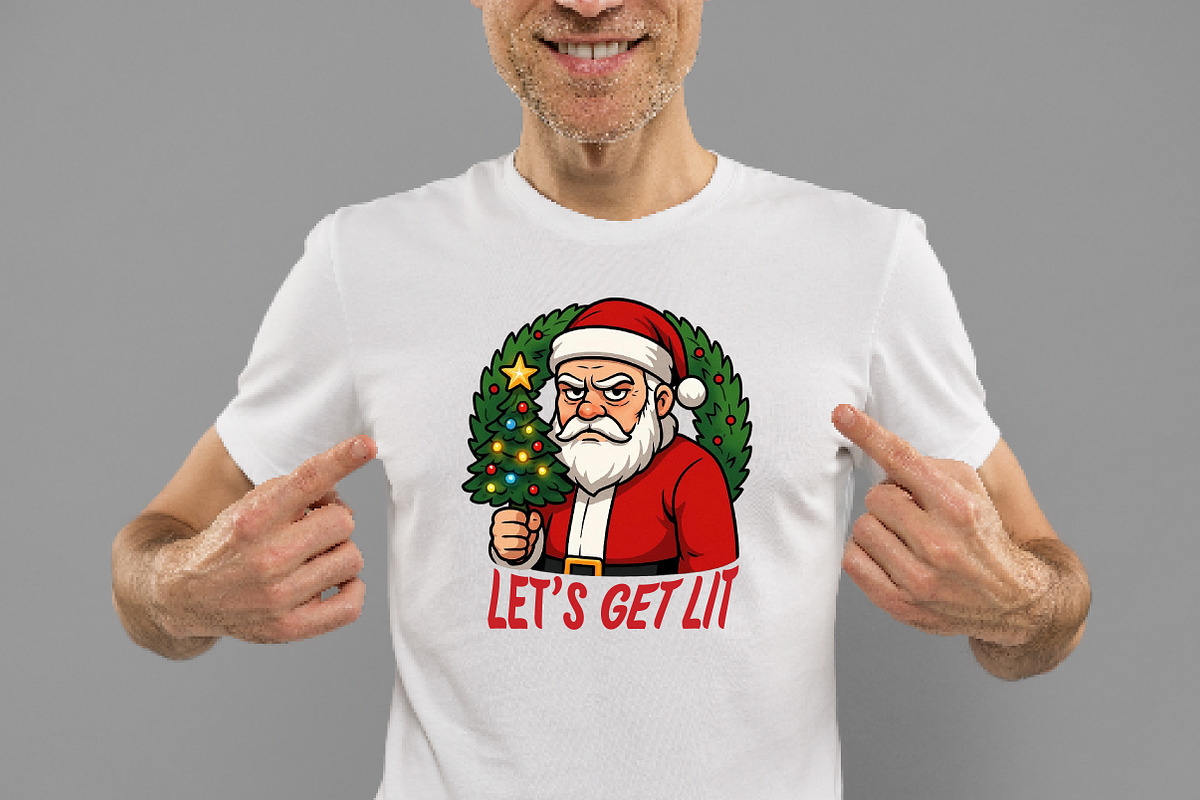 Funny Santa Claus Let’s Get Lit PNG, an Illustration by Daily.Designs (Photo 2 of 5)
