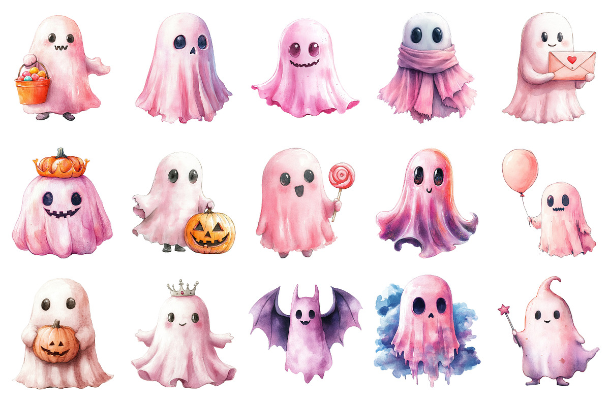 Halloween Pink Ghost, an Illustration by Daily.Designs (Photo 2 of 3)