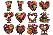 Valentine Love Clipart, a Graphic by CitraGraphics (Thumbnail 2 of 4)