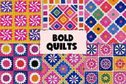 Bold Quilt Blocks Patchwork Patterns, a Pattern Graphic by Pattern Whimsy (Thumbnail 1 of 5)