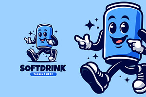 Soft Drink Retro Vintage Mascot Char, a Branding & Logo Template by Gumrega Studio