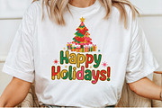 Happy Holidays Christmas Clipart PNG, an Illustration by Craft Nest (Thumbnail 5 of 6)