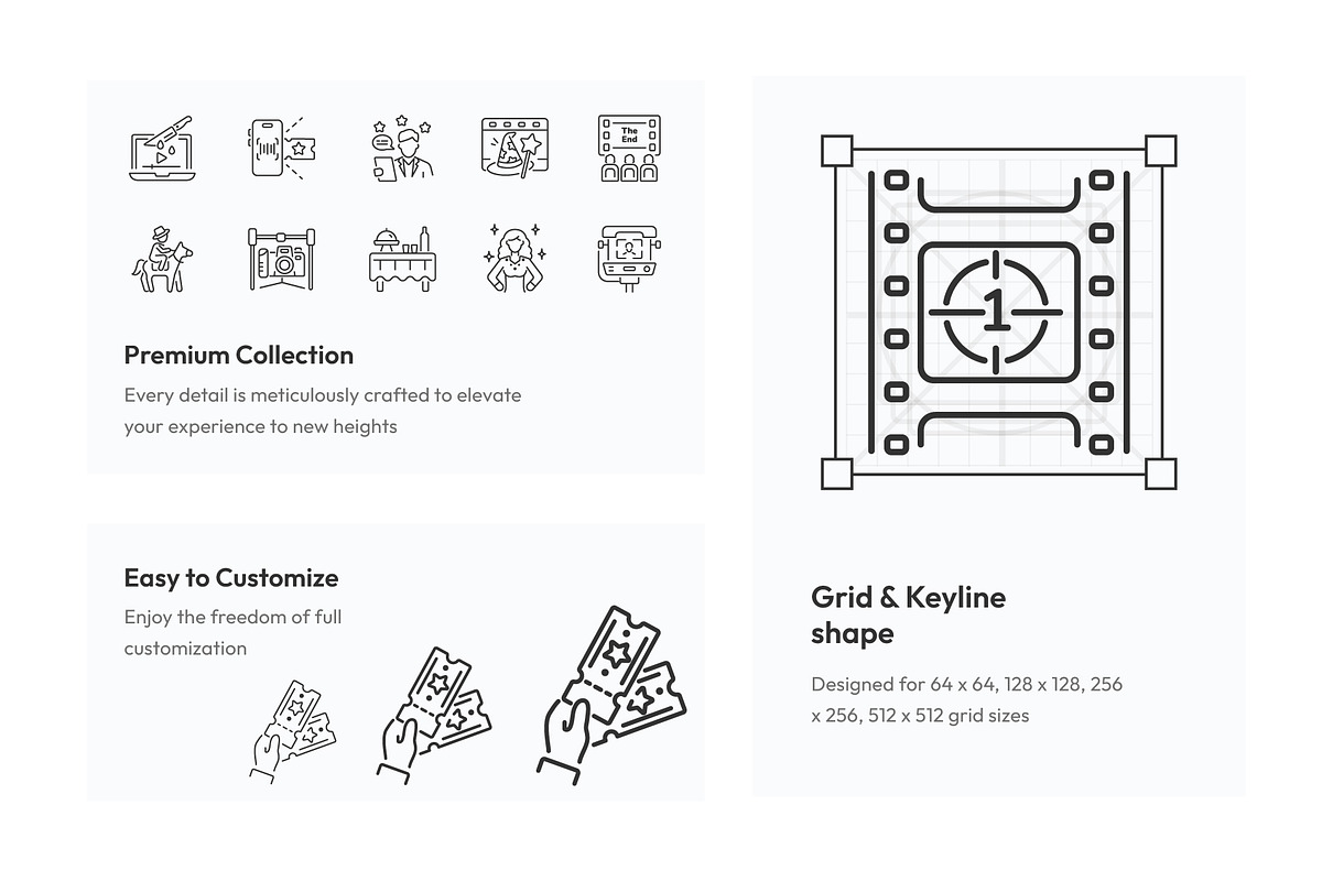 Movie and Theater Icon Set, an Outline Icon by Prosymbols (Photo 3 of 5)