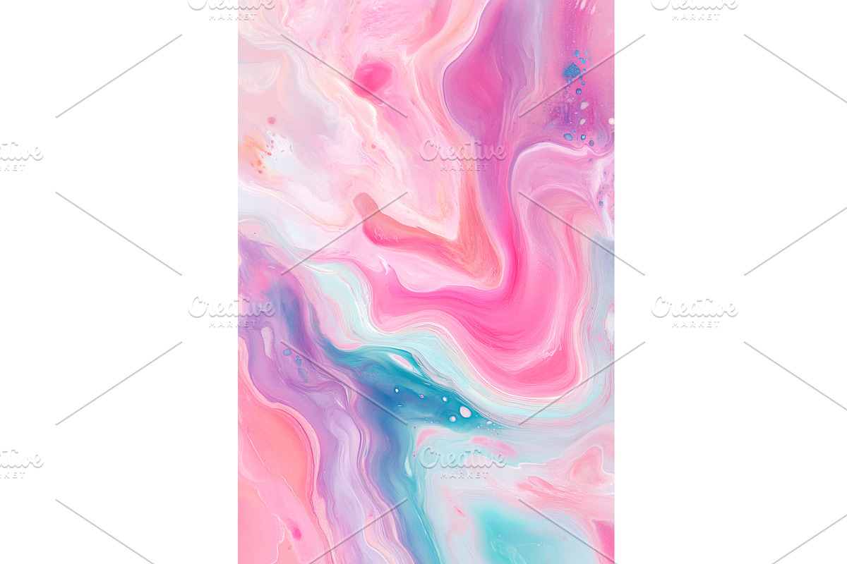 Swirling pastel colors create a, an Illustration by Lermont51