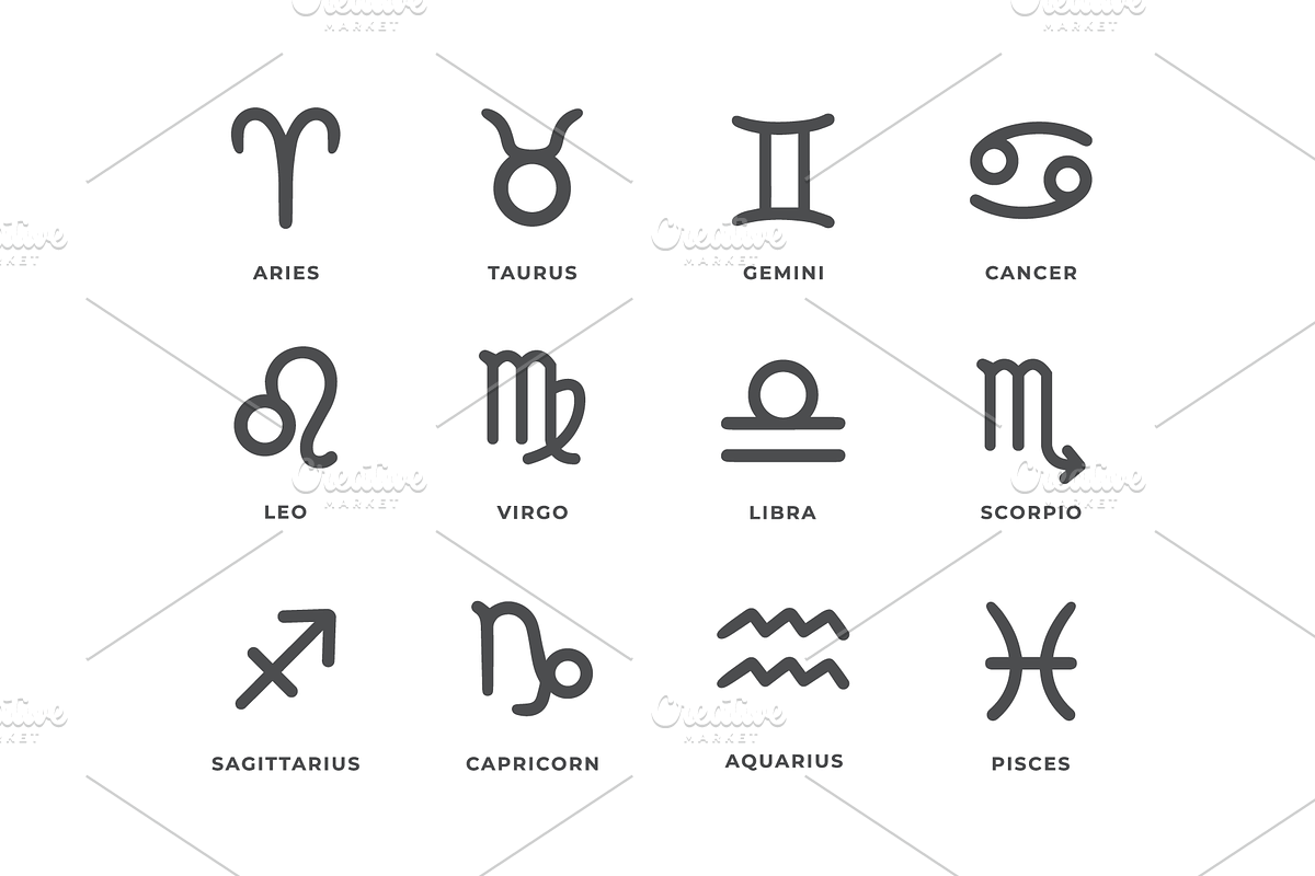 Zodiac Icons / Set 12, an Icon by @JennyPaintsWithPixels