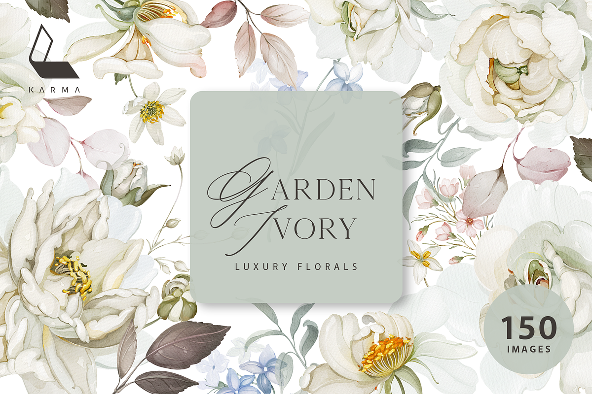 Garden Ivory Botanical Set, a Decorative Illustration by Karma (Photo 1 of 20)