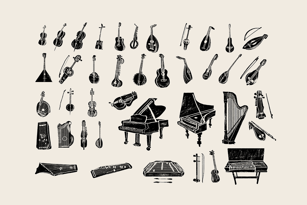 Musical instruments illustrations, an Illustration by Zhuna (Photo 2 of 16)
