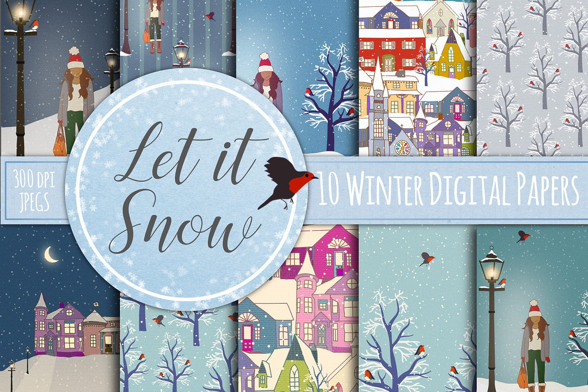 Winter digital paper, a Pattern Graphic by Paper Farms (Photo 1 of 3)
